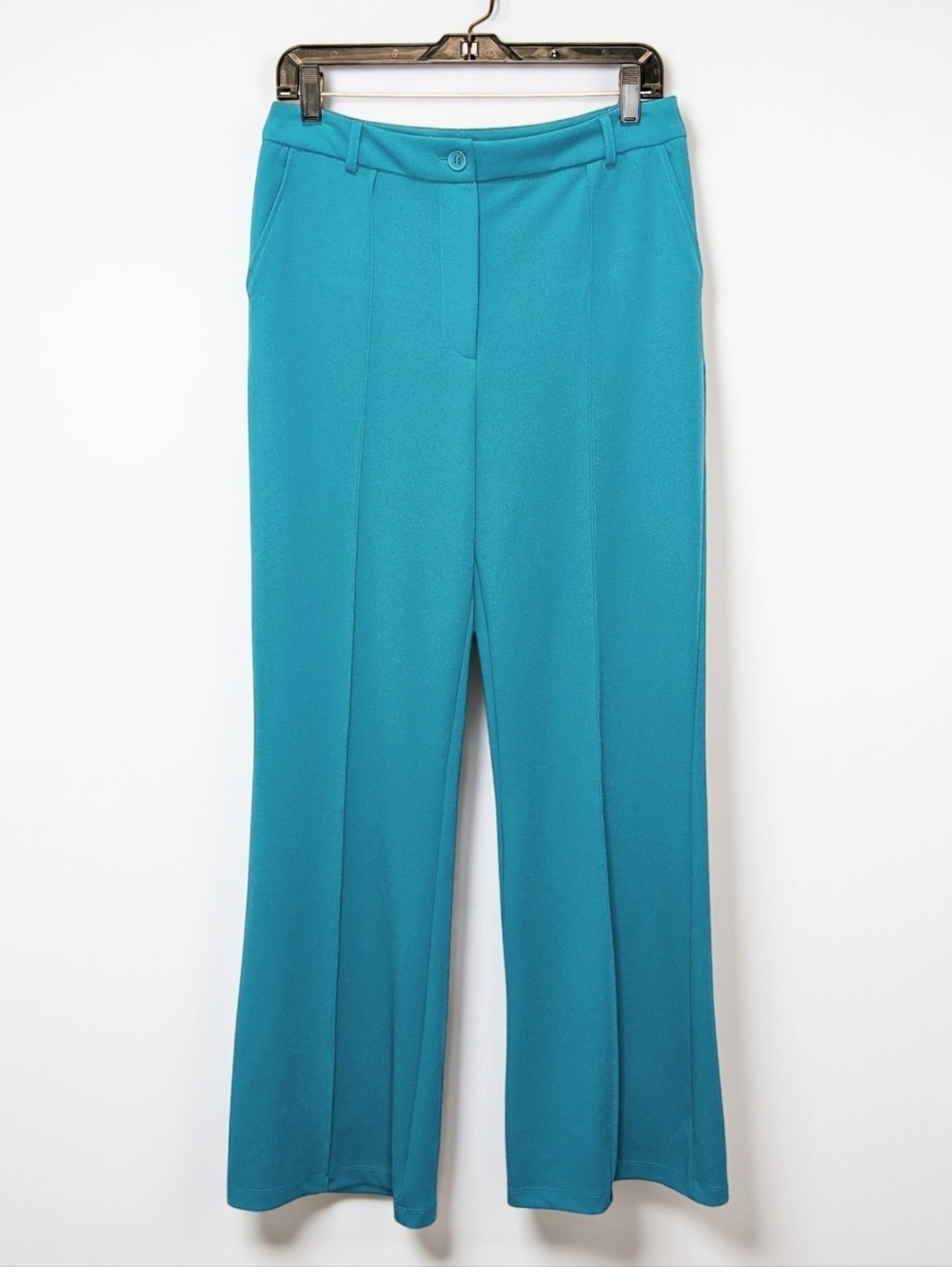 Sincerely Jules High Rise Flare Pants NWT Teal Stretch Bootcut Size L